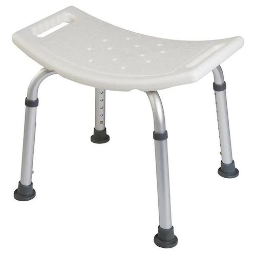 Tabouret De Douche Avec Poignées, Hauteur Réglable, Blanc, Godonnier 