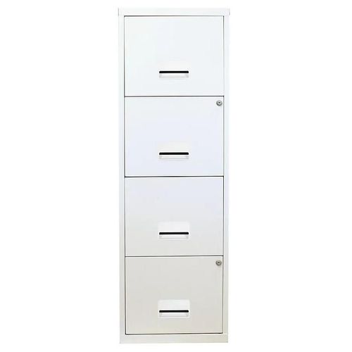 Classeur Pour Dossiers Suspendus En Métal Blanc Snor 4 Tiroirs H. 126 X L. 40 X P. 41 Cm