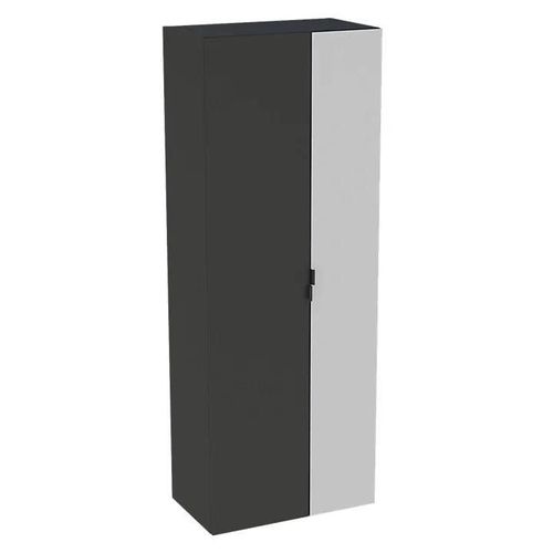 Colonne De Salle De Bains Avec Miroir À Suspendre Pamili Noir Mat 60 Cm