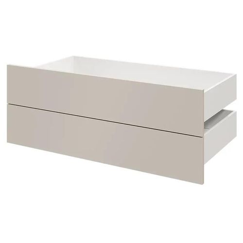 Lot De 2 Tiroirs Goodhome Atomia Beige Cachemire H. 18,5 X L. 99,7 X P. 50 Cm