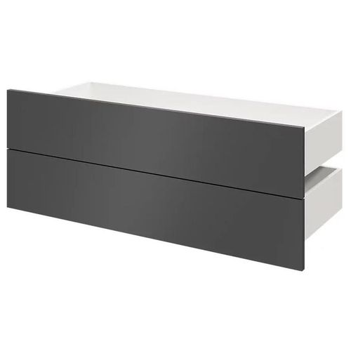 Lot De 2 Tiroirs Goodhome Atomia Anthracite H. 18,5 X L. 99,7 X P. 39 Cm