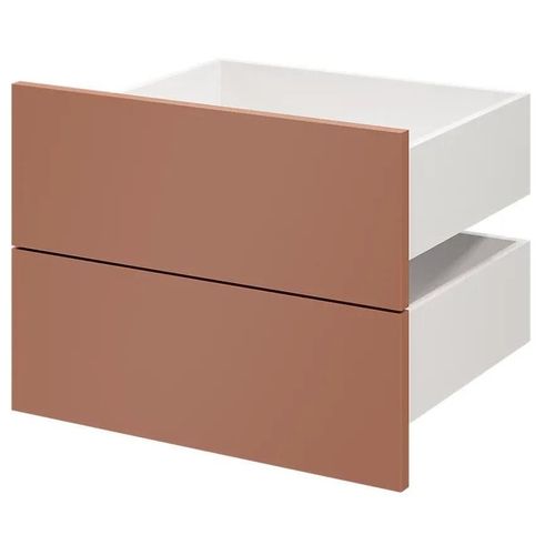 Lot De 2 Tiroirs Goodhome Atomia Terracotta H. 18,5 X L. 49,7 X P. 39 Cm