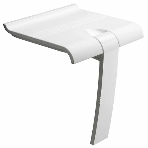 Siège De Douche Piètement Alu, Assise Polymère Coloris Gris L.45 X P.44,2 X H.50 Cm 