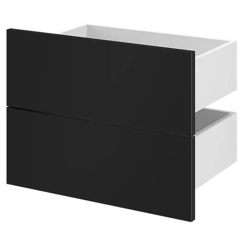 Lot De 2 Tiroirs Goodhome Atomia Noir H. 18,45 X L. 49,7 X P. 30 Cm