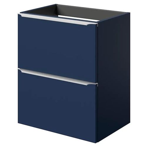 Meuble Sous Vasque Faible Profondeur À Suspendre Goodhome Imandra Bleu Nuit Mat L. 50 X H. 60 X P. 36 Cm