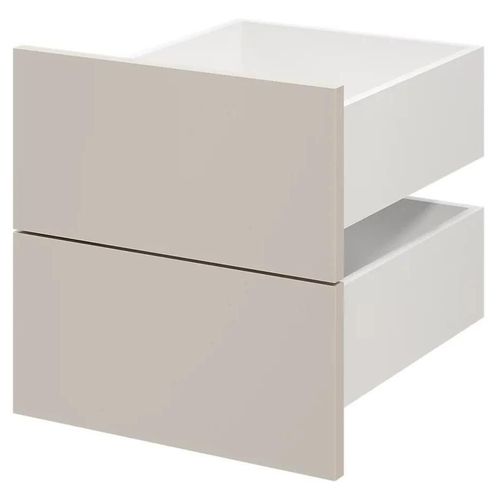 Lot De 2 Tiroirs Goodhome Atomia Beige Cachemire H. 18,5 X L. 37,2 X P. 39 Cm