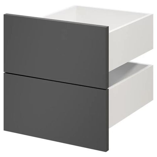Lot De 2 Tiroirs Goodhome Atomia Anthracite H. 18,5 X L. 37,2 X P. 39 Cm