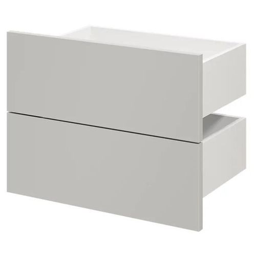 Lot De 2 Tiroirs Goodhome Atomia Gris Clair H. 18,5 X L. 49,7 X P. 30 Cm