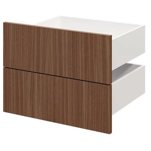 Lot De 2 Tiroirs Goodhome Atomia Effet Noyer H. 18,5 X L. 49,7 X P. 39 Cm