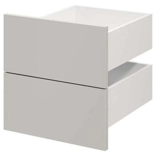 Lot De 2 Tiroirs Goodhome Atomia Gris Clair H. 18,5 X L. 37,2 X P. 39 Cm
