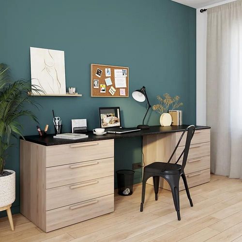 Commode Effet Chêne 4 Tiroirs Goodhome Atomia H. 75 X L. 75 X P. 58 Cm