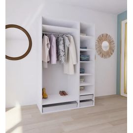 Dressing Blanc 3 Paniers Goodhome Atomia H. 225 X L. 150 X P. 58 Cm