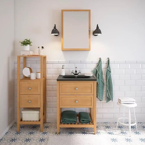 Demi Colonne De Salle De Bains À Poser Goodhome Perma L40,2 X H120,6 Cm