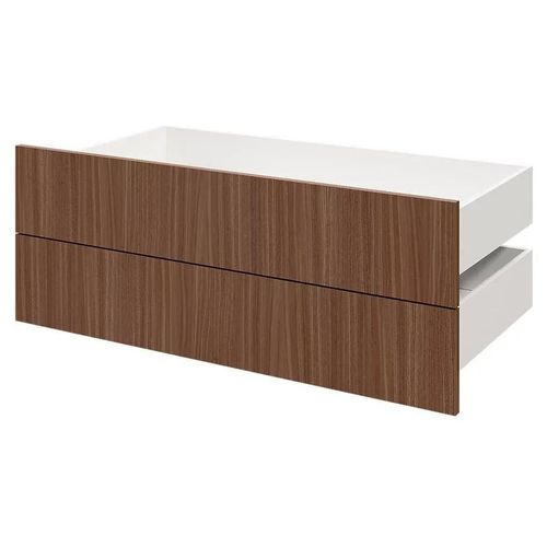Lot De 2 Tiroirs Goodhome Atomia Effet Noyer H. 18,5 X L. 99,7 X P. 50 Cm