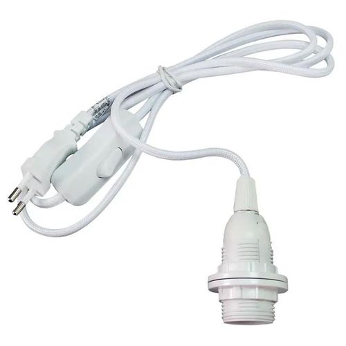Kit Cordon Pré-Équipé Avec Douille E14 L.1,5m ¿4,5cm Blanc Tibelec