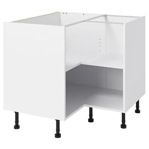 Caisson Bas D'angle De Cuisine Goodhome Caraway Blanc H. 72 Cm X L. 93 Cm