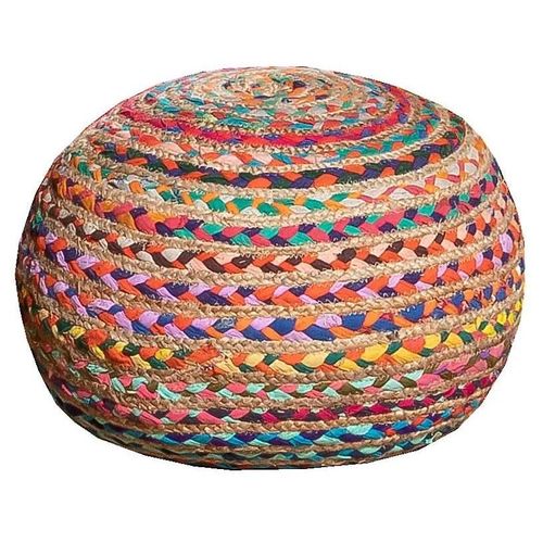 Pouf Rond Juste Multicolore Deco&co H.40 X L.40 Cm