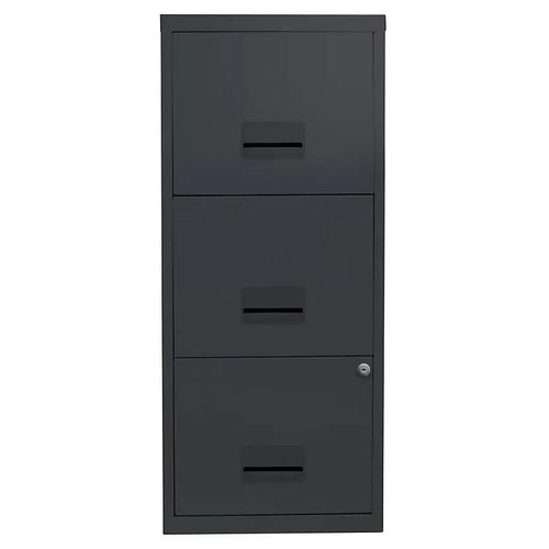 Classeur Pour Dossiers Suspendus En Métal Anthracite Snor 3 Tiroirs H. 96 X L. 40 X P. 41 Cm