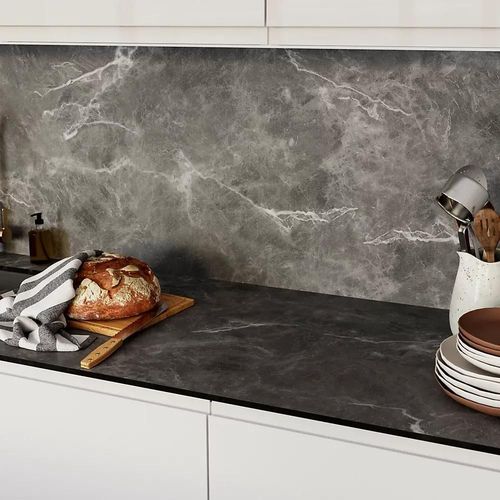 Plan De Travail Compact Aspect Marbre Gris Goodhome Nepeta L.300 X L.62 X Ép.1,2 Cm