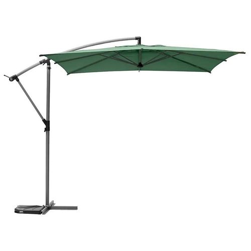Parasol Déporté Carré Manoa Vert Olive D2,5x2,5m En Acier Hesperide