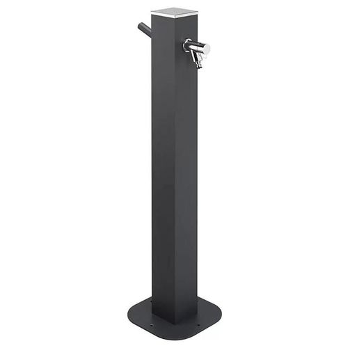 Fontaine De Jardin En Aluminium Avec Robinet Coloris Anthracite L.25 X P.26 X H.100 Cm