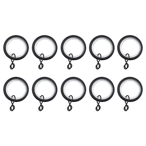10 anneaux pour barre à rideau Araxos GoodHome ¿16/19 mm noir