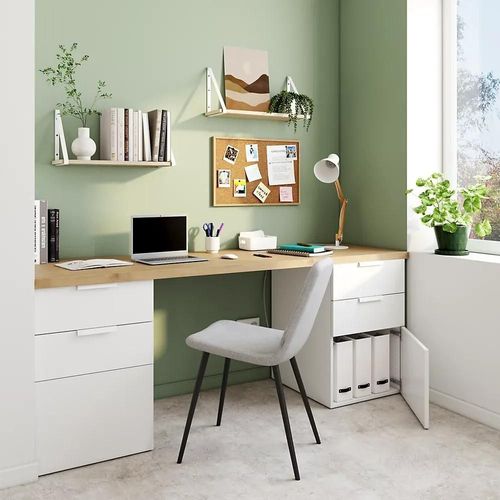 Armoire Basse Blanche Porte Et 2 Tiroirs Goodhome Atomia H. 75 X L. 50 X P. 58 Cm