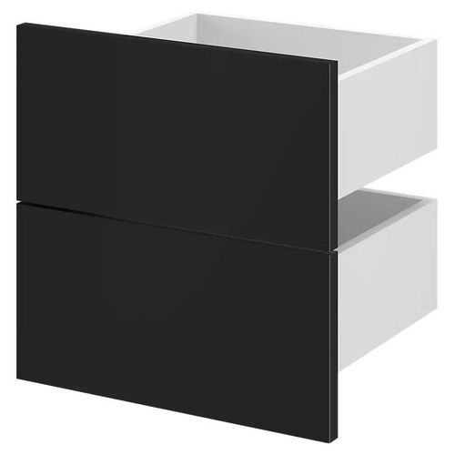 Lot De 2 Tiroirs Goodhome Atomia Noir H. 18,45 X L. 37,2 X P. 31,7 Cm