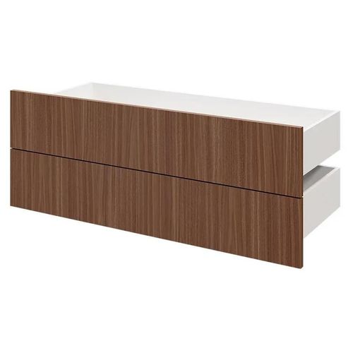 Lot De 2 Tiroirs Goodhome Atomia Effet Noyer H. 18,5 X L. 99,7 X P. 39 Cm