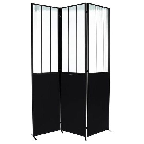 Paravent pliable en métal et verre Atmosphera