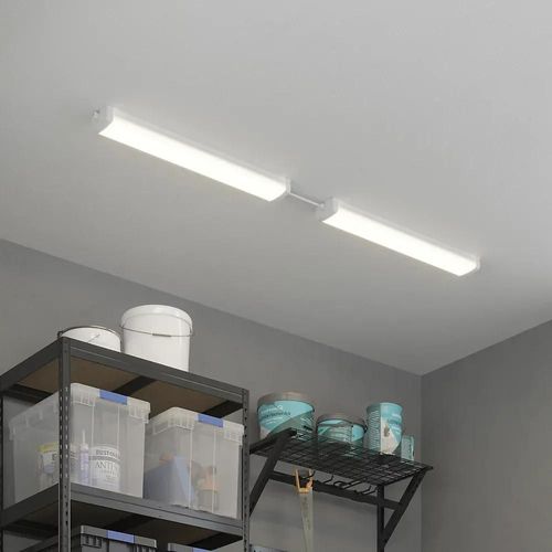 Réglette Lumineuse Gallius Led Intégrée Blanc Neutre Ip65 3450lm 31w L.90xl.12xh.6cm Blanc Goodhome