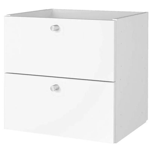 Bloc Avec 2 Tiroirs Pour Étagère Cube Goodhome Mixxit Blanc