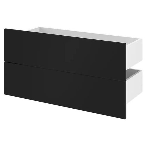 Lot De 2 Tiroirs Goodhome Atomia Noir H. 18,45 X L. 74,7 X P. 31,7 Cm