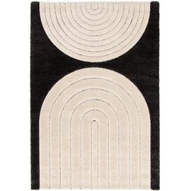 Tapis Poil Ras Chios L. 120 X L. 170 X Ep. 2,2 Cm Noir Goodhome