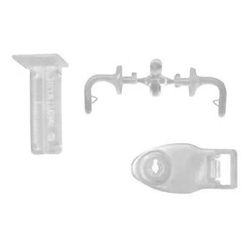 2 supports clips pour store bateau en PVC et alu