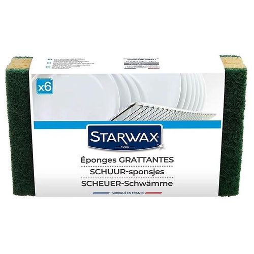 Lot de 6 éponges grattantes surfaces peu fragiles, Starwax