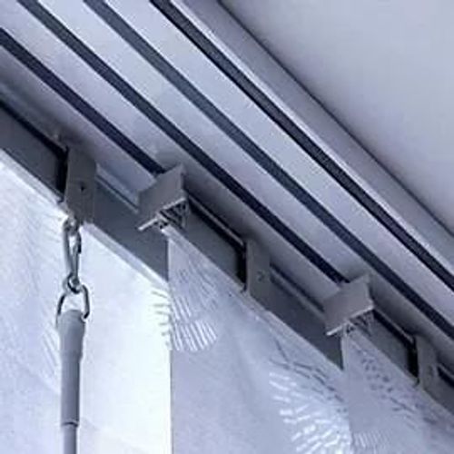 Rail panneau japonais Madeco 2 voies blanc L.120 cm