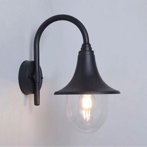 Lampe Murale Extérieure Crook Noir Noir