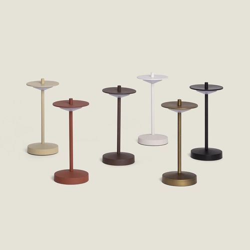 Lampe À Poser Led Portable Extérieure Métal Avec Batterie Rechargeable Estepona Beige