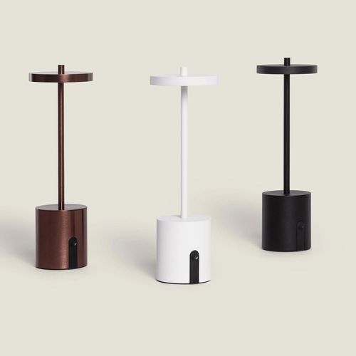 Lampe À Poser Led Portable Extérieure Métal Avec Batterie Rechargeable Jawania Blanc