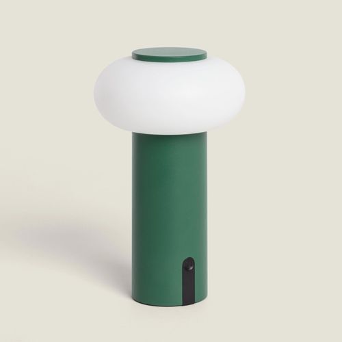 Lampe À Poser Led Portable Extérieur Métal Avec Batterie Rechargeable Katse Vert