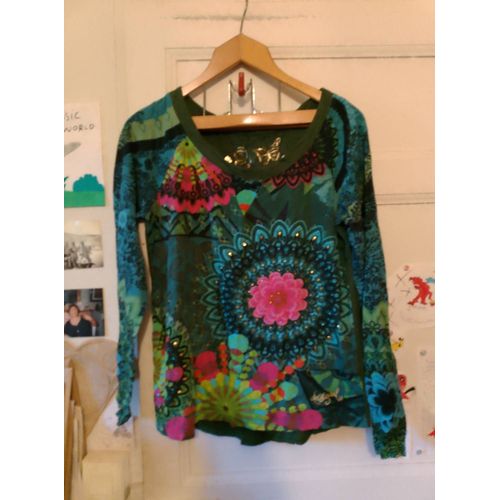 Tee-Shirt Col Rond Coloré 42 Xl Desigual.