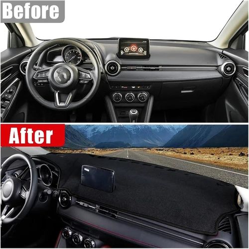 Tapis Couverture Tableau Bord Pour Mazda 2 Dj Dl 2015 2016 2017 2018 2019 2020 2021 2022 2023 Couverture Tableau Bord Voiture Éviter La Lumière Pad Pare-Soleil Tapis Anti-Uv Tapis(B Brown Lhd)