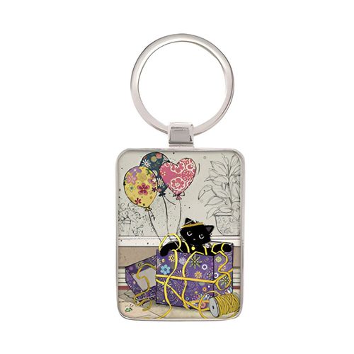 Porte-clés rectangulaire chaton