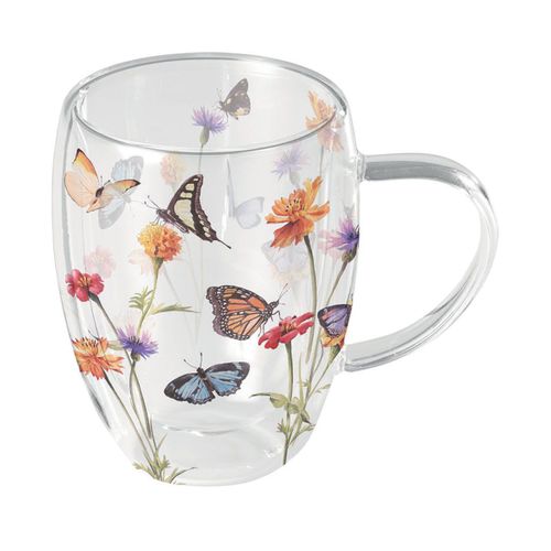 Tasse En Verre Double Paroi ¿ Jardin Des Papillons