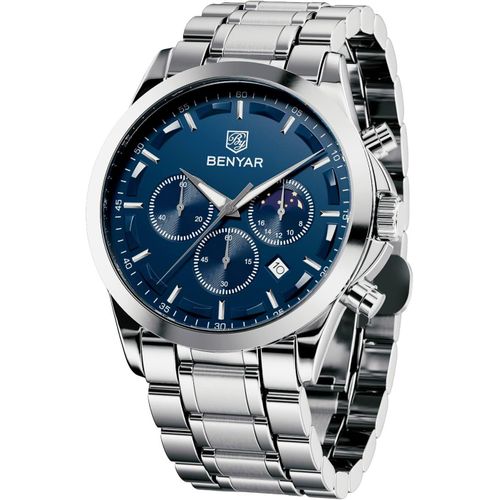 Gouts Et Couleursmontre Homme Analogique Quartz Chronographe Mode Décontracté Montre-Bracelet 30m Imperméable Lumineuse Montre Elegante Cadeau Pour Homme Bracelet En Cuir/Acier Inoxydable