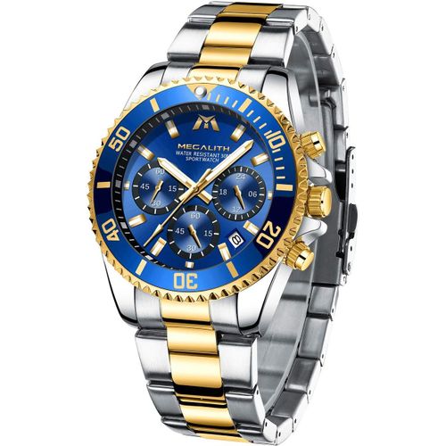 Gouts Et Couleursmontre Homme Acier Chronographe Montre Bracelet Etanche Analogique Quartz Montre Homme Grand Lumineuses Date, Élégant Cadeaux Pour Hommes