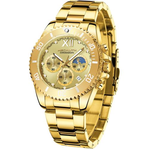 Gouts Et Couleursmontre Homme Acier Chronographe Montre Bracelet Grand Analogique Quartz - Montre Etanche Lumineuses Calendrier Élégant Cadeau Pour Hommes