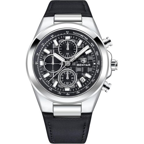Gouts Et Couleursbenyar Montre Homme À Quartz Analogique Classique Et Tendance Avec Calendrier Et Chronographe Étanche À 30 M