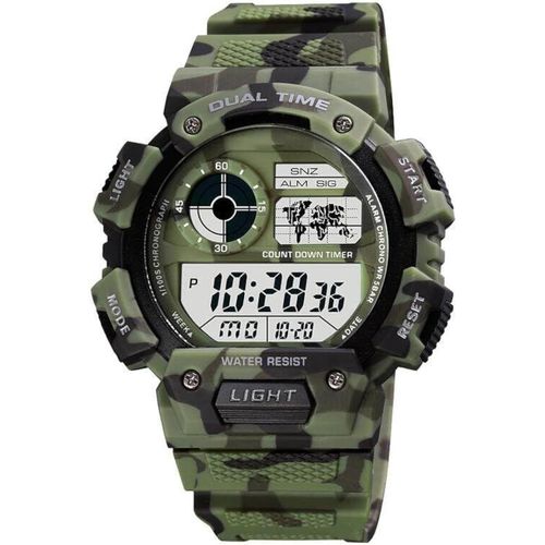 Gouts Et Couleursmontre Numérique À Quartz Pour Homme, Étanche À 50 M, Montre De Sport Électronique, Double Fuseau Horaire, Lumineuse, Bracelet En Polyuréthane